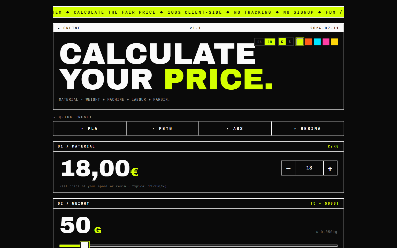 Version en ingles de 3D Calculador